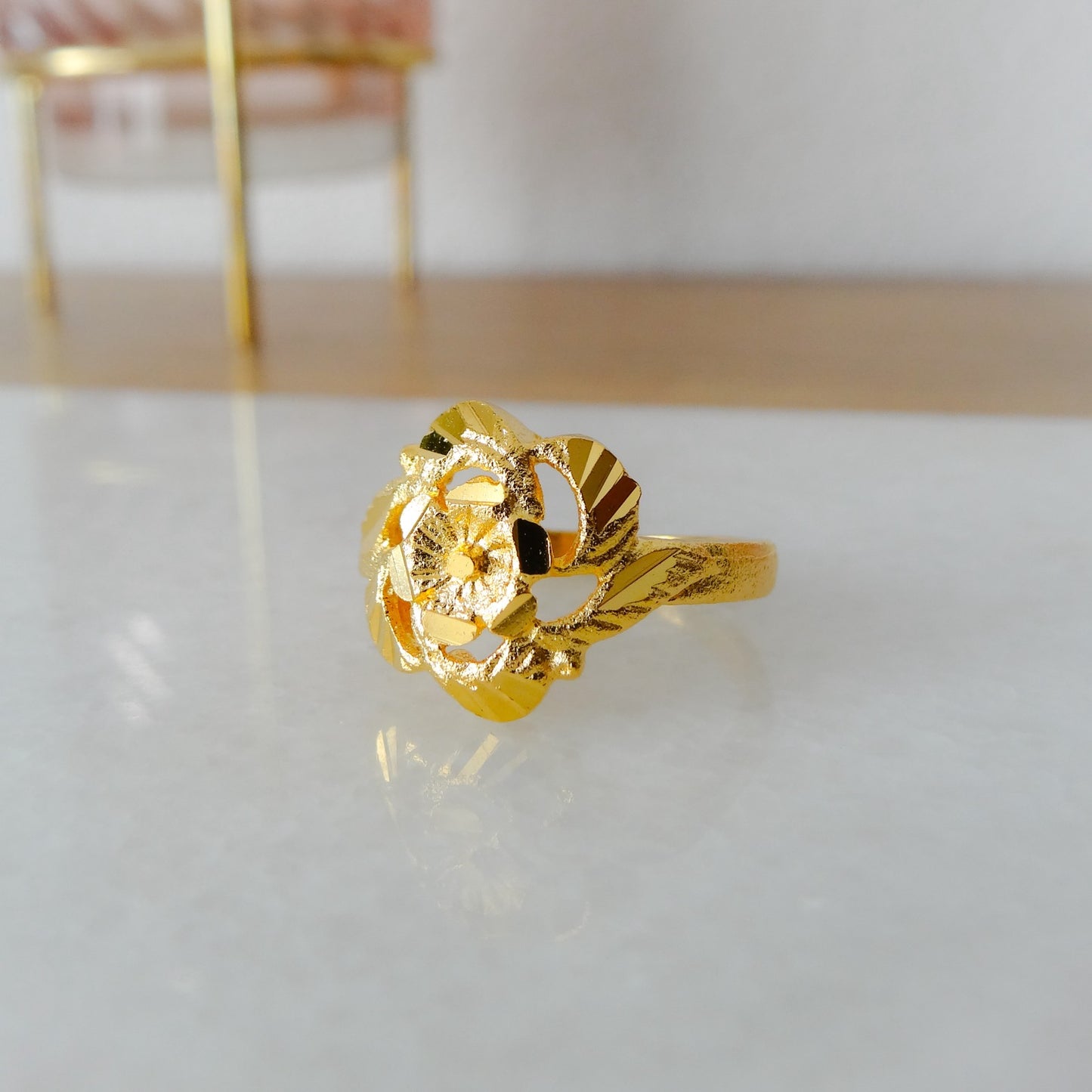 Parul | Gouden bloem ring