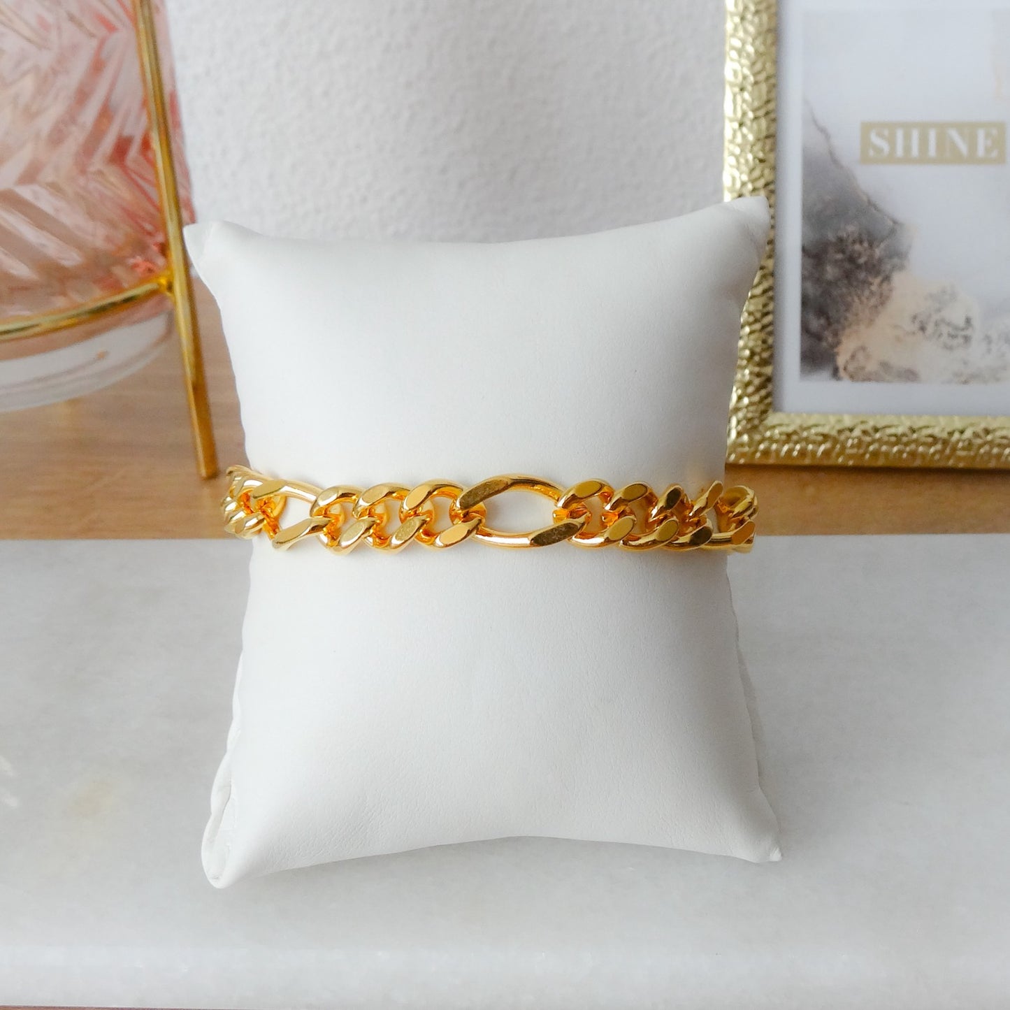 Gouden figaro schakel armband