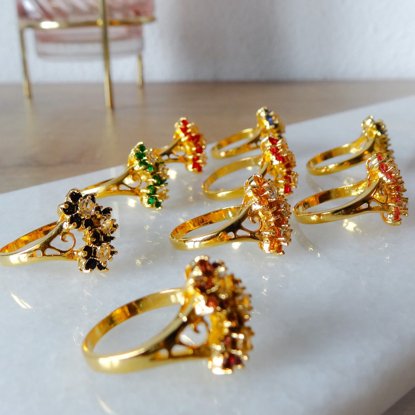 Shanu | Gouden bloemen ring