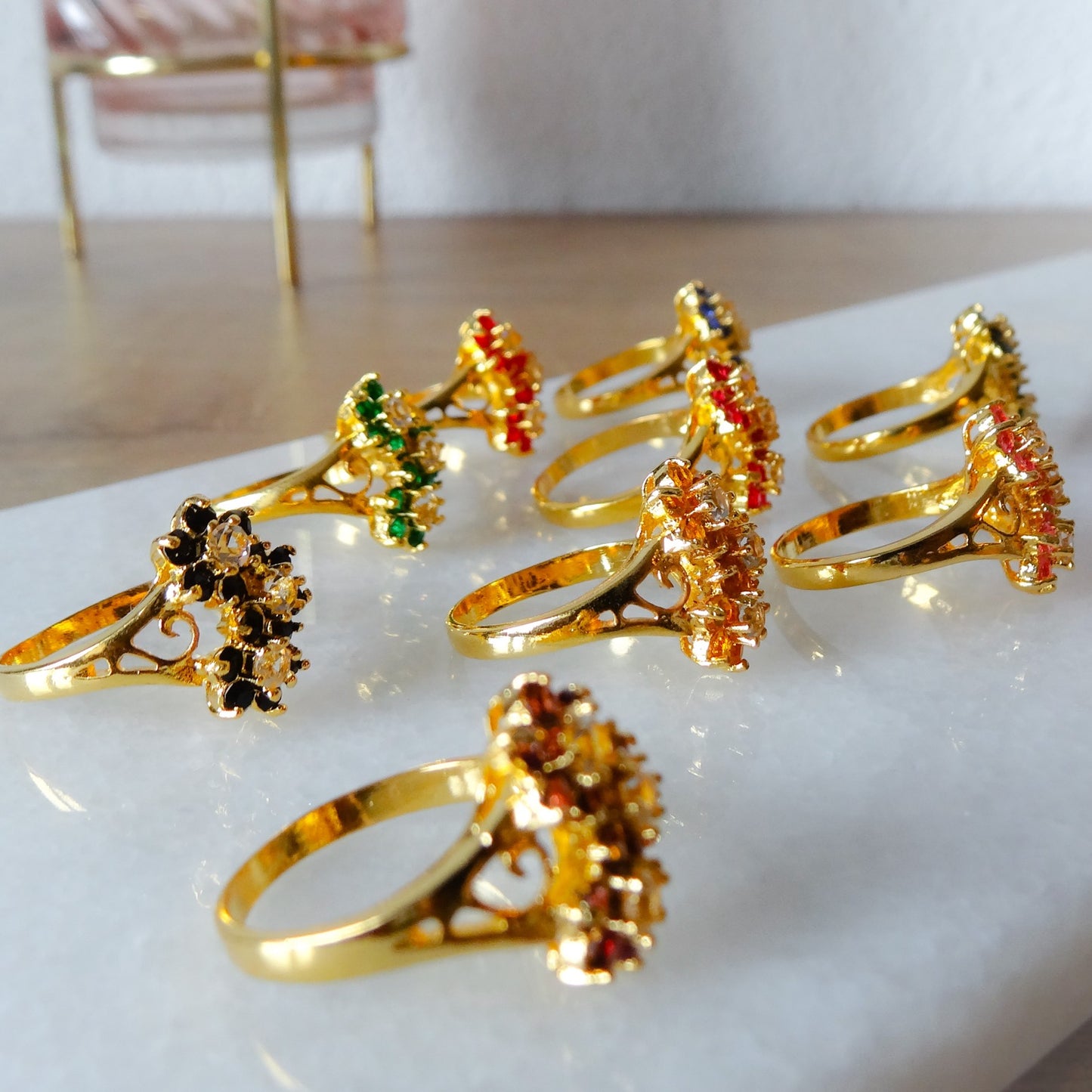 Tarah | Gouden bloemen ring