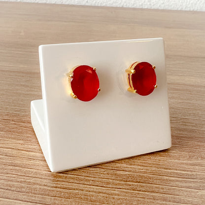 Ruby stud | Dames oorknoppen