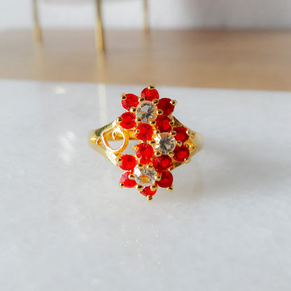 Shanu | Gouden bloemen ring